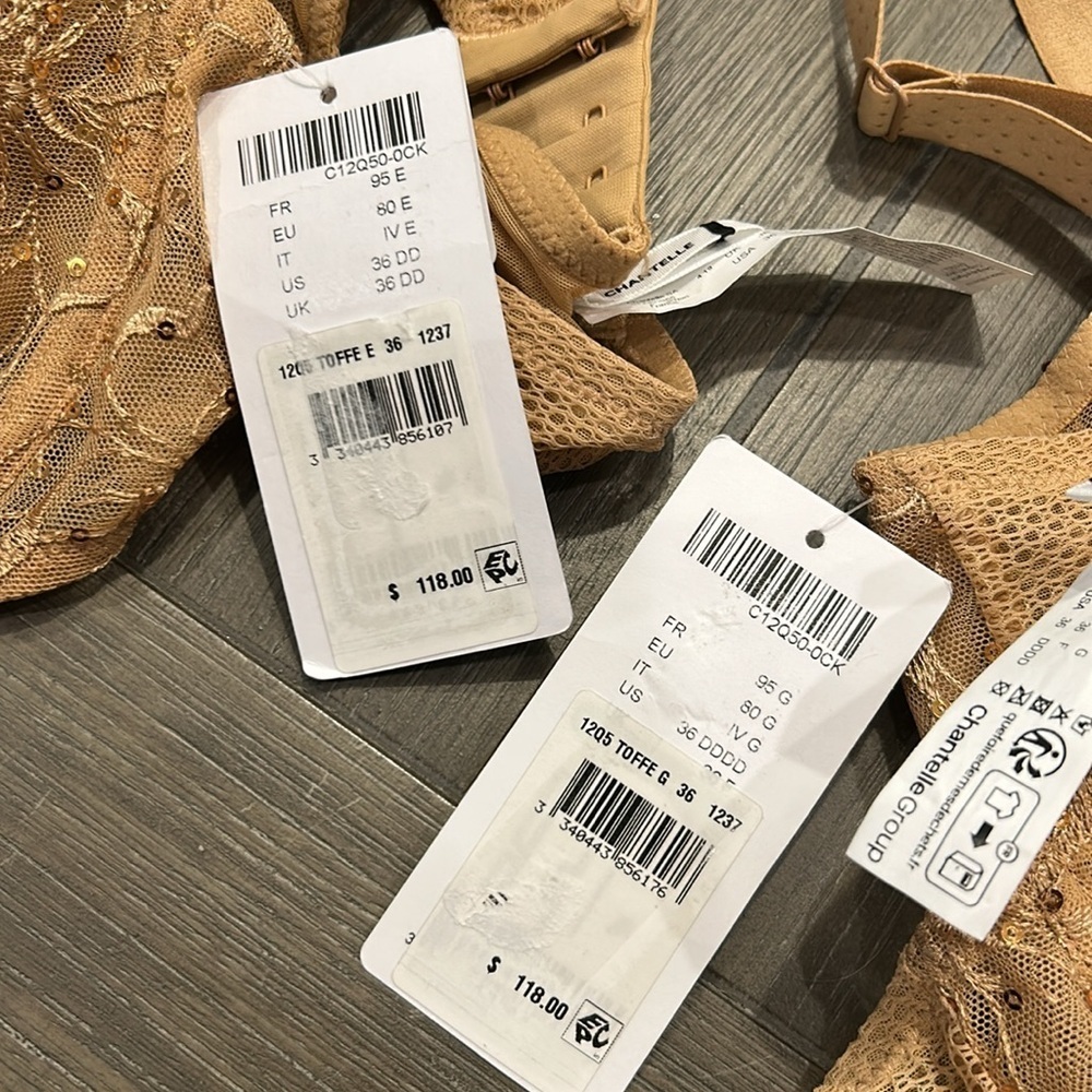 NWT! Chantelle Fleurs Signature Demi Bra - Toffee Sequins - Picture 13 of 13